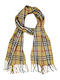 Women's scarf Men's scarf with fringes Beige plaid code 3559K