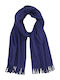 Women's Fleece Scarf Men's with fringes Blue code 3558