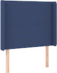 vidaXL Bed Headboard made of Fabric in Blue Color 103x16x118cm