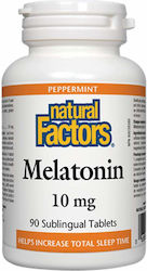 Natural Factors Melatonin 10mg Συμπλήρωμα για τον Ύπνο 90 υπογλώσσια δισκία