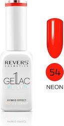 Revers Cosmetics Gel Lac One Step Gloss Βερνίκι Νυχιών Μακράς Διαρκείας 54 Neon 10ml