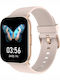 Oromed Oro Fit Pro Stainless Steel 46mm Αδιάβροχο Smartwatch με Παλμογράφο (Ροζ)