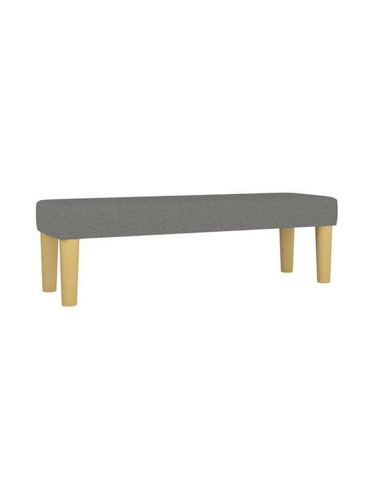 Stool Bench Stool Upholstered with Fabric Dark Grey 100x30x30cm