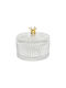Keskor Vintage Glass Sweet Jar with Lid Transparent 9x9x8cm