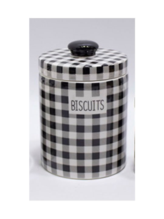 Καρβούνης Ceramic Cookie Jar Black 15.5x15.5x23cm