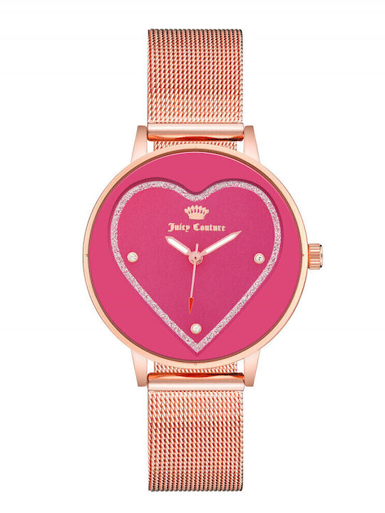 Juicy Couture Γυναικείο Ρολόι 38mm Μπαταρίας με Ροζ Χρυσό Μεταλλικό Μπρασελέ