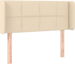 vidaXL Fabric Bed Headboard Cream 103x88cm