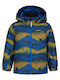 Waterproof Kids' Sports Jacket Short Windproof with Hood Blue