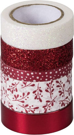 Heyda Bandă Adezivă Decorativă Set 5 Bucăți Benzi Adezive Decorative Asortate Roșii 5 Bucăți