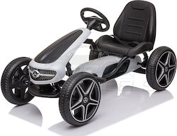 Παιδικό Ποδοκίνητο Go Kart Μονοθέσιο με Πετάλι Licensed Mercedes Benz Λευκό