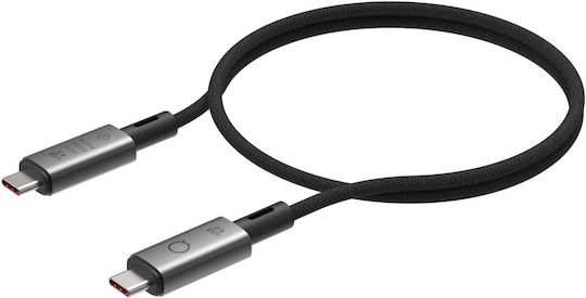 LinQ Плетен USB 4 Видео Кабел USB-C Мъжки - USB-C 240W Захранване PD Черен 1м LQ48029