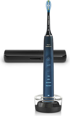 Philips Sonicare DiamondClean 9000 Series Periuță de dinți electrică cu cronometru, senzor de presiune și husă de călătorie Black Blue