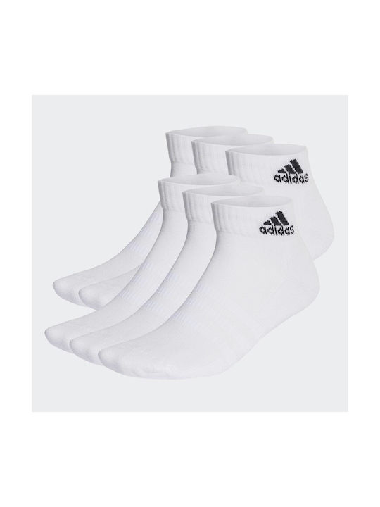 Adidas Αθλητικές Κάλτσες Λευκές 6 Ζεύγη