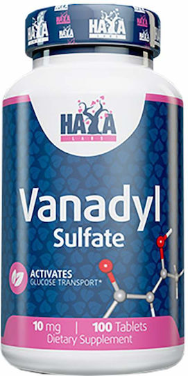Haya Labs Vanadyl Sulfate 10mg Ειδικό Συμπλήρωμα Διατροφής 100 ταμπλέτες