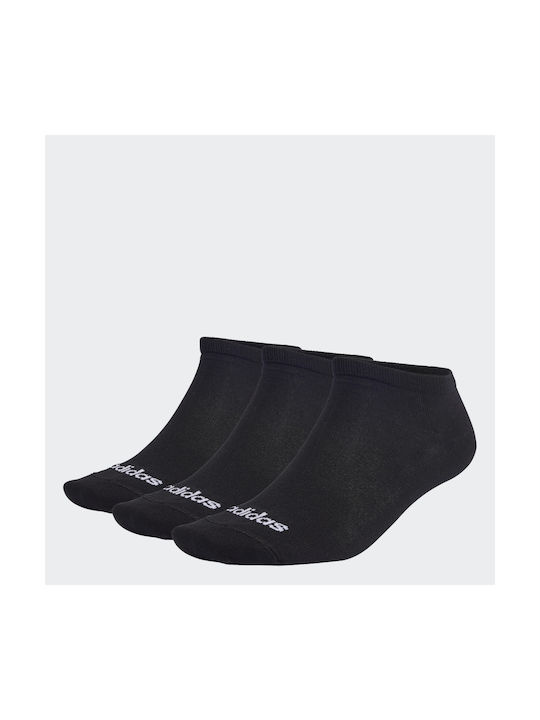 Adidas Thin Linear Low-Cut Αθλητικές Κάλτσες Μαύρες 3 Ζεύγη