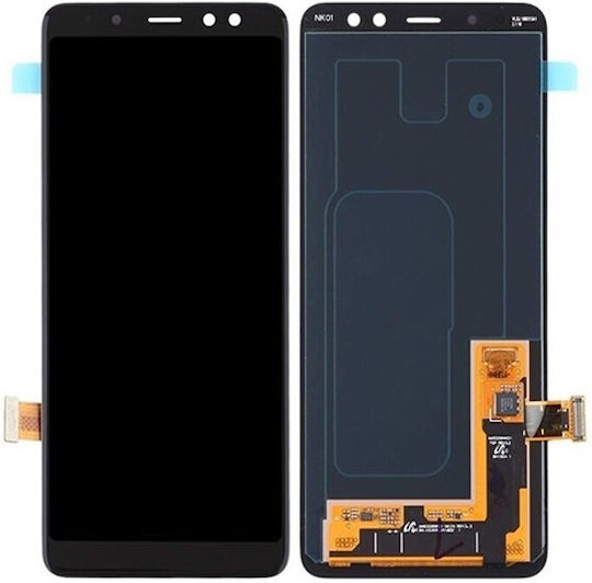 Екран OLED OLED със Сензорен Механизъм за Галакси А8 2018 (Черен)