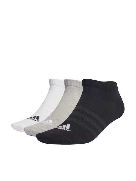 adidas Thin Light Sportsocken Mehrfarbig 3 Paare Mittelgrau meliert / Weiß / Schwarz