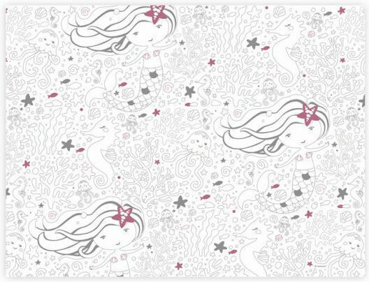 Amscan Be a Mermaid 9903045 Tischsets für Party 8 Stück