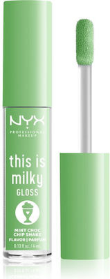 Nyx Professional Makeup This Is Milky Lip Gloss 15 Mint Choc Chip Shake 4ml