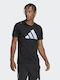 Adidas Run Icons Αθλητικό Ανδρικό T-shirt Μαύρο με Στάμπα