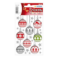 Herma Weihnachtsaufkleber mit Bälle Muster 24 Stück
