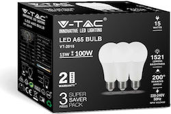 V-TAC LED-Glühbirnen für Sockel E27 und Form A65 Naturweiß 1521lm 3Stück