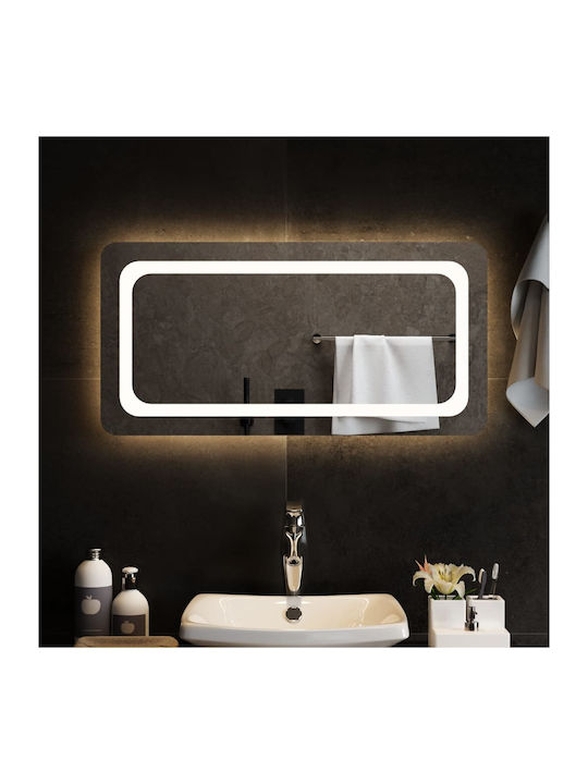 vidaXL Ορθογώνιος Καθρέπτης Μπάνιου Led 80x40cm Διάφανος