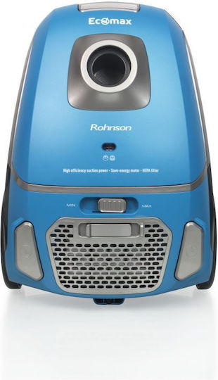 Rohnson Ecomax Ηλεκτρική Σκούπα 800W με Σακούλα 3lt Μπλε