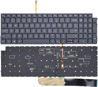 Τastatur für Inspiron 3511/5510/7510 Hintergrundbeleuchtung Englisch (US) Schwarz (KEY-103)