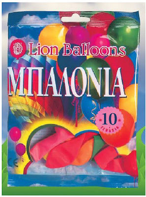 Set of 10 Balloons Foil Multicolour