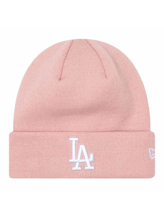 New Era LA Dodgers League Essentials Beanie Ανδρικός Σκούφος Πλεκτός σε Ροζ χρώμα