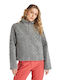 Fleece Γυναικεία Ζακέτα με Φερμουάρ σε Γκρι Χρώμα