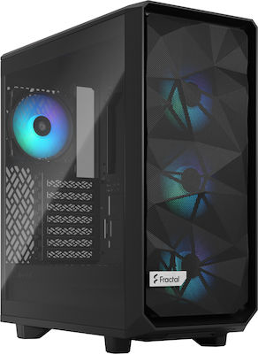 Fractal Design Meshify 2 Compact RGB Gaming Midi Tower Computer Case with Window Panel Black TG Light tint