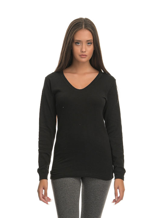 DEDES THERMAL Isothermal Damen-Langarmshirt in schwarz