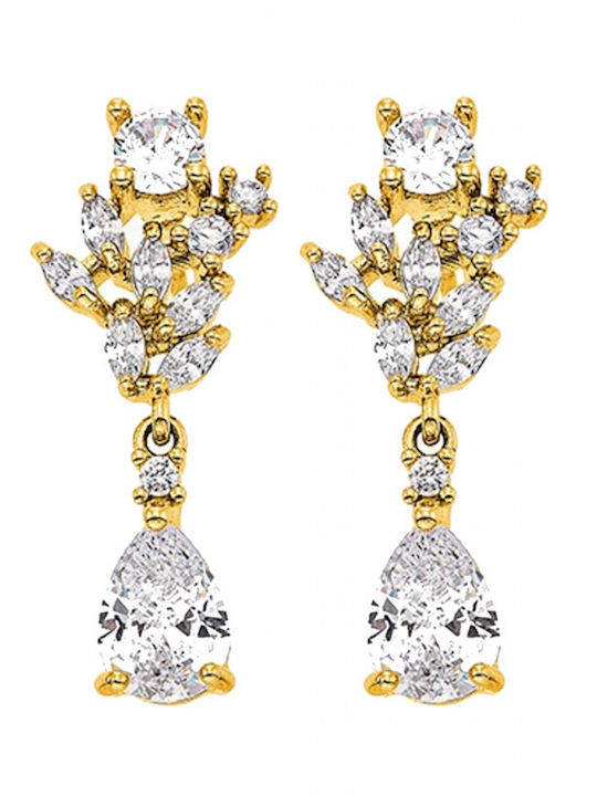 Gloria Hope Earrings Gold Plated with Stones