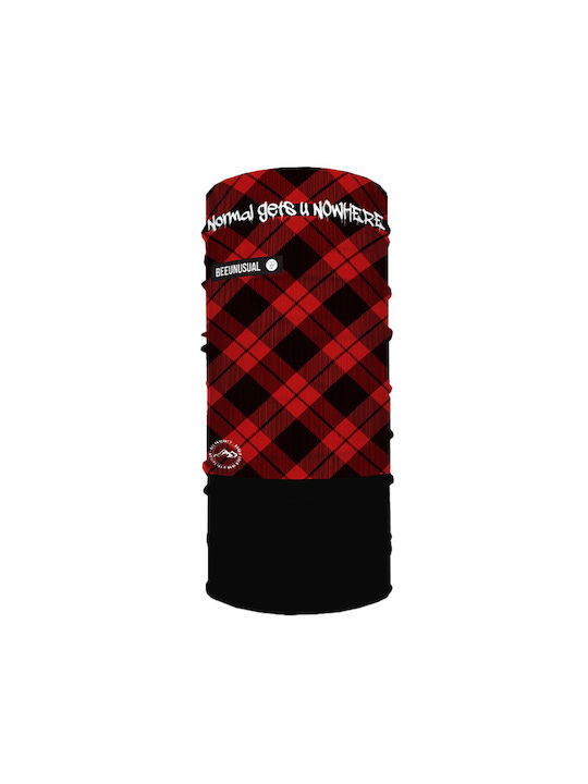 Bee. Unusual. Nordic Crew Tubular Fleece Rider Collar Scottish Cage in Red/Black Colour