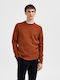 Selected Men's Long Sleeve Sweater Brown