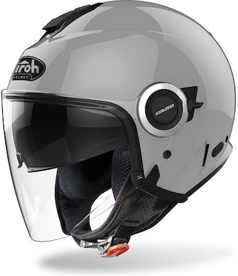 Airoh Helios Jet Helmet with Sun Visor ECE 22.05 1250gr Concrete Grey Gloss AIR000KRA304