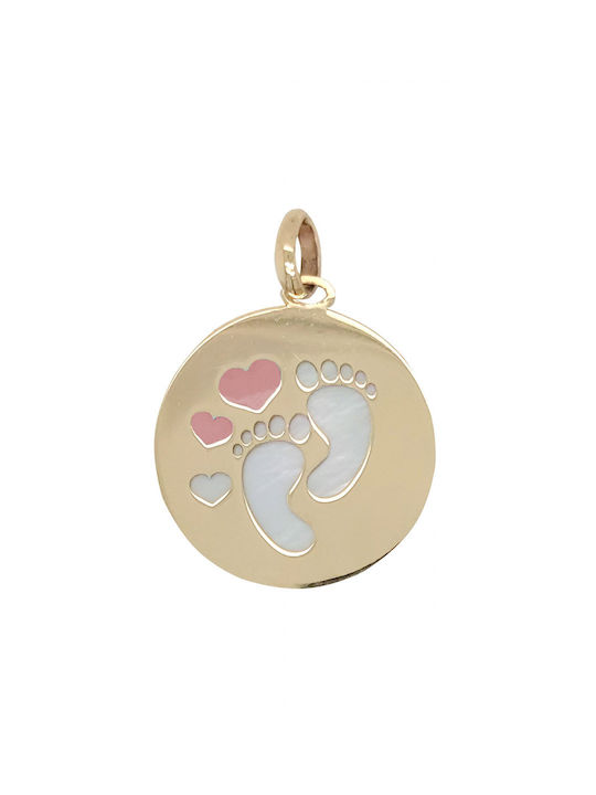 Mertzios.gr Charm with design Heart from Gold 14K