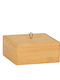 Andrea House Aufbewahrungskorb Bamboo mit Deckel Braun 15x15x7cm 1Stück