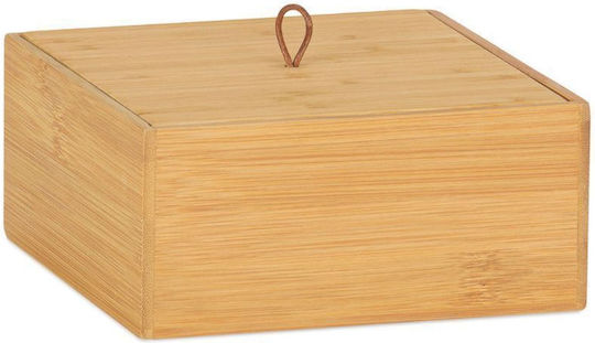 Andrea House Storage Basket Bamboo with Lid Brown 15x15x7cm 1pcs