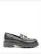 78539 Leder Damen Mokassins Black / Gold 2/78539