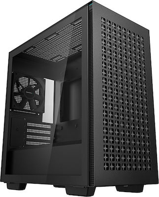 Deepcool CH370 Gaming Midi Tower Κουτί Υπολογιστή με Πλαϊνό Παράθυρο Μαύρο