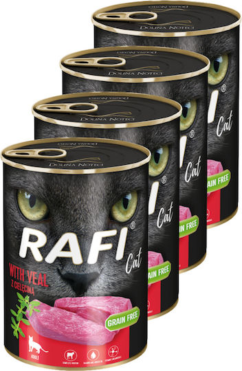 Dolina Noteci Rafi Cat Adult Мокра Храна за Възрастни Котки в Може да с Телешко без Зърнени 4x400гр