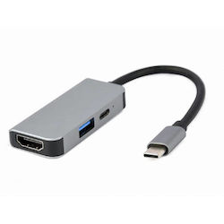 Cablexpert USB-C Docking Station with HDMI 4K PD (A-CM-COMBO3-02)