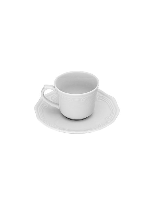 Estia Athénée Porcelain Coffee Cup Set 100ml White