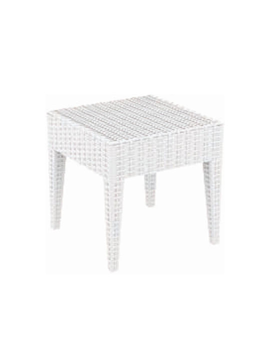 Miami Auxiliary Outdoor Plastic Table White 45x45x45cm