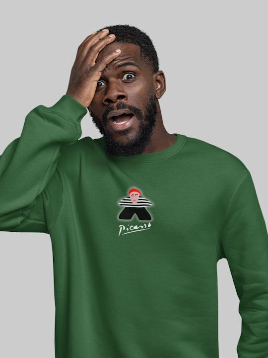 Picasso Meeple Sweatshirt - BOTTLE GREEN