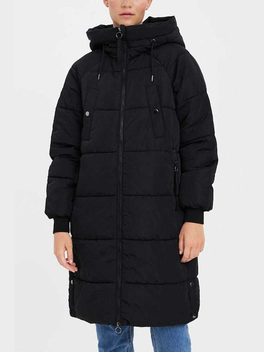 Vero Moda Lung Jachetă de femei Puffer pentru iarnă Negru