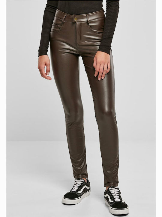 Urban Classics Women's Fabric Trousers Brown